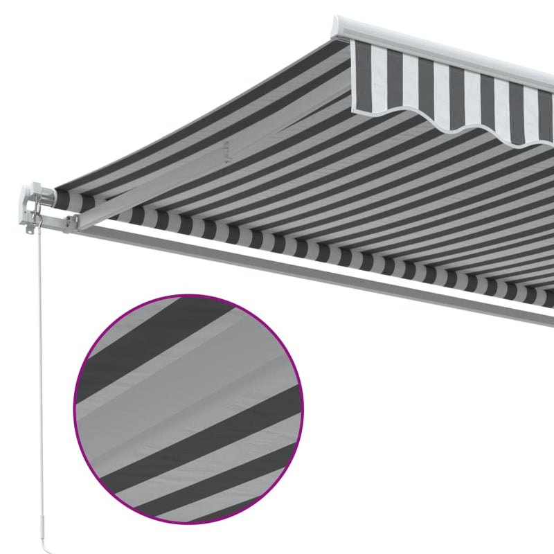 vidaXL antracitszürke-fehér kézzel kihúzható napellenző 400 x 350 cm