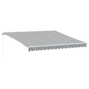 vidaXL antracitszürke-fehér LED-es kézi napellenző 400 x 350 cm
