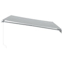 vidaXL antracitszürke-fehér LED-es kézi napellenző 400 x 350 cm