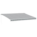 vidaXL antracitszürke-fehér kézzel kihúzható napellenző 450 x 350 cm