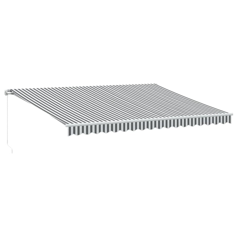 vidaXL antracitszürke-fehér kézzel kihúzható napellenző 450 x 350 cm