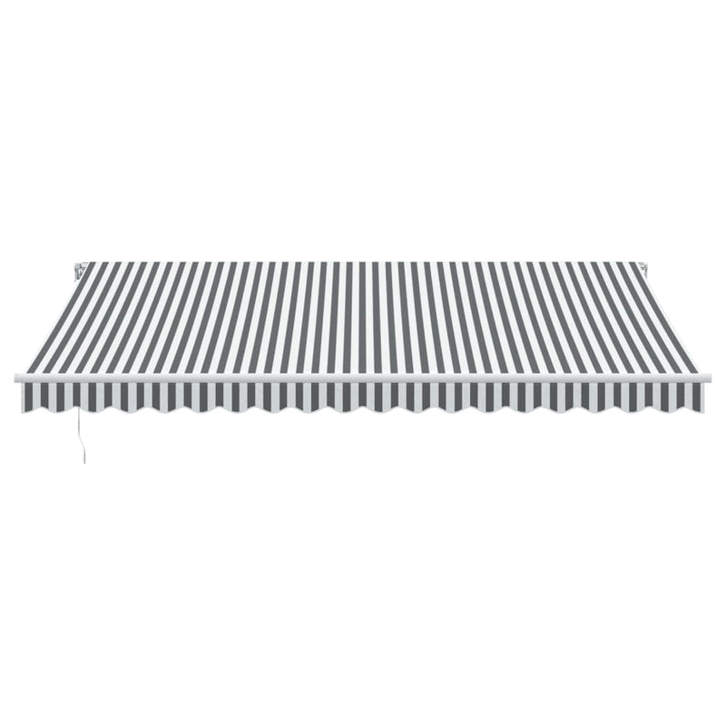 vidaXL antracitszürke-fehér kézzel kihúzható napellenző 450 x 350 cm
