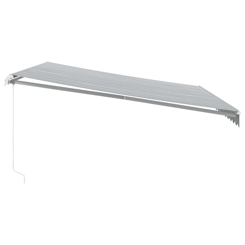 vidaXL antracitszürke-fehér kézzel kihúzható napellenző 450 x 350 cm