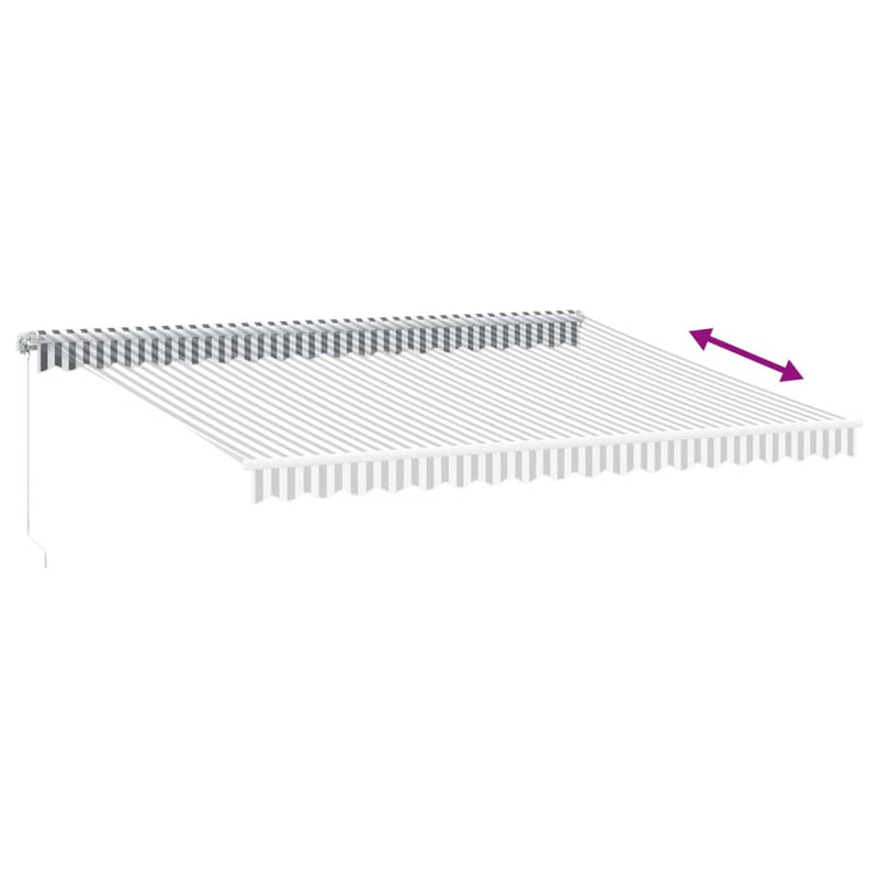 vidaXL antracitszürke-fehér kézzel kihúzható napellenző 450 x 350 cm