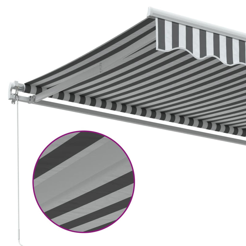 vidaXL antracitszürke-fehér kézzel kihúzható napellenző 450 x 350 cm