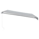 vidaXL antracitszürke-fehér LED-es kézi napellenző 450 x 350 cm