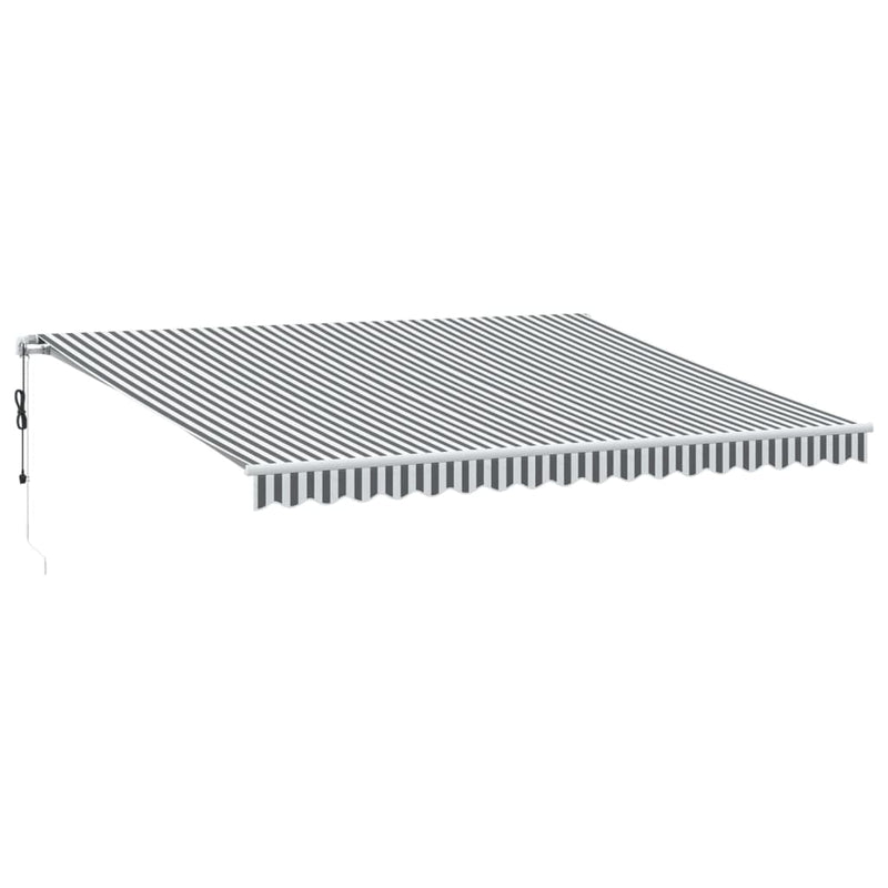 vidaXL antracitszürke-fehér automata kihúzható napellenző 400 x 350 cm