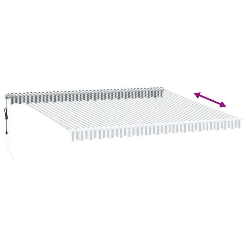 vidaXL antracitszürke-fehér automata kihúzható napellenző 400 x 350 cm