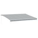 vidaXL antracitszürke-fehér kézzel kihúzható napellenző 500 x 350 cm