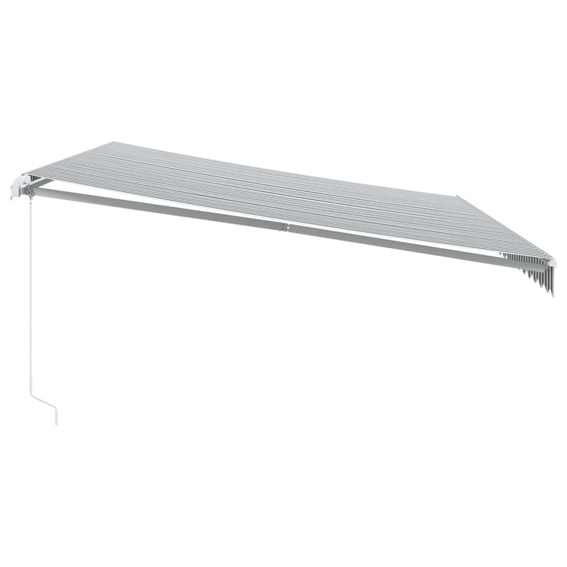 vidaXL antracitszürke-fehér LED-es kézi napellenző 500 x 350 cm