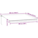 vidaXL antracitszürke-fehér LED-es kézi napellenző 500 x 350 cm