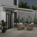 vidaXL antracitszürke-fehér LED-es kézi napellenző 600 x 350 cm