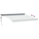 vidaXL antracitszürke és fehér automata napellenző 400 x 350 cm