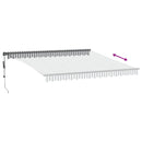 vidaXL antracitszürke-fehér automata kihúzható napellenző 400 x 350 cm