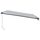 vidaXL antracitszürke és fehér kézzel kihúzható napellenző 450x350 cm