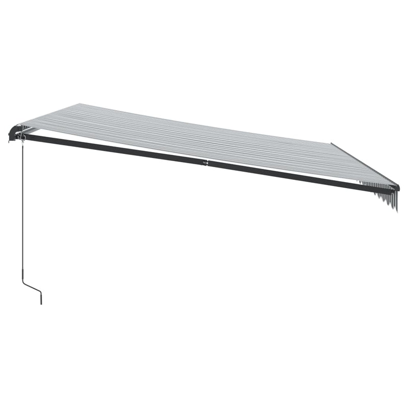 vidaXL antracitszürke-fehér LED-es kézi napellenző 450 x 350 cm