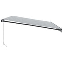 vidaXL antracitszürke és fehér kézzel kihúzható napellenző 500x350 cm
