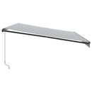 vidaXL antracitszürke-fehér LED-es kézi napellenző 500 x 350 cm