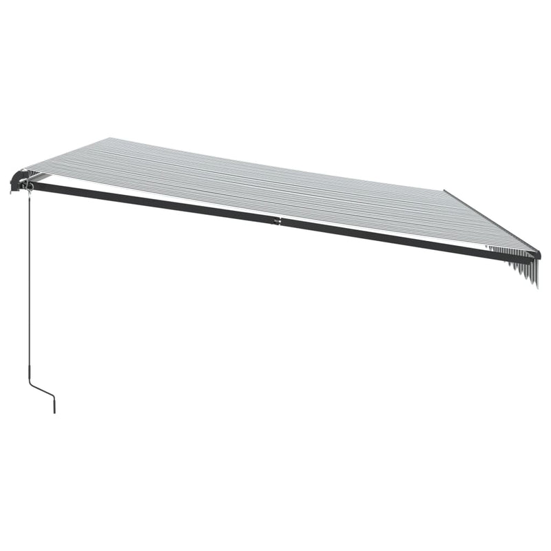 vidaXL antracitszürke-fehér LED-es kézi napellenző 500 x 350 cm