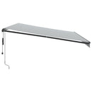 vidaXL antracitszürke és fehér automata napellenző 500 x 350 cm