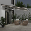 vidaXL antracitszürke-fehér LED-es kézi napellenző 600 x 350 cm