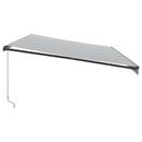 vidaXL antracitszürke-fehér LED-es kézi napellenző 600 x 350 cm