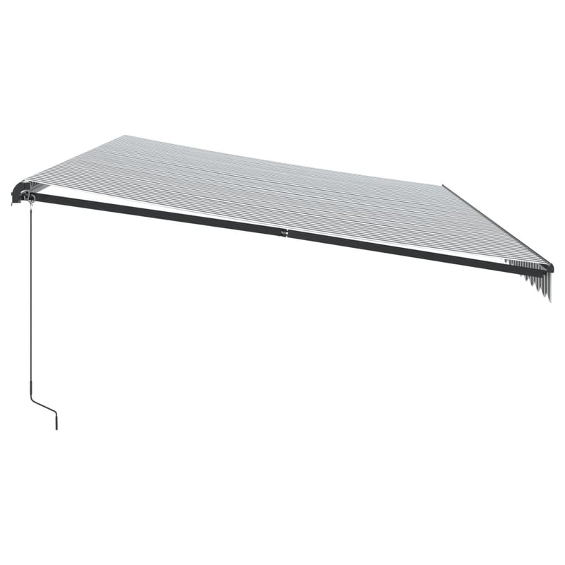 vidaXL antracitszürke-fehér LED-es kézi napellenző 600 x 350 cm