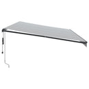 vidaXL antracitszürke-fehér automata kihúzható napellenző 600x350 cm