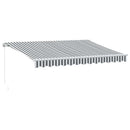 vidaXL antracitszürke-fehér kézzel kihúzható napellenző 350 x 250 cm