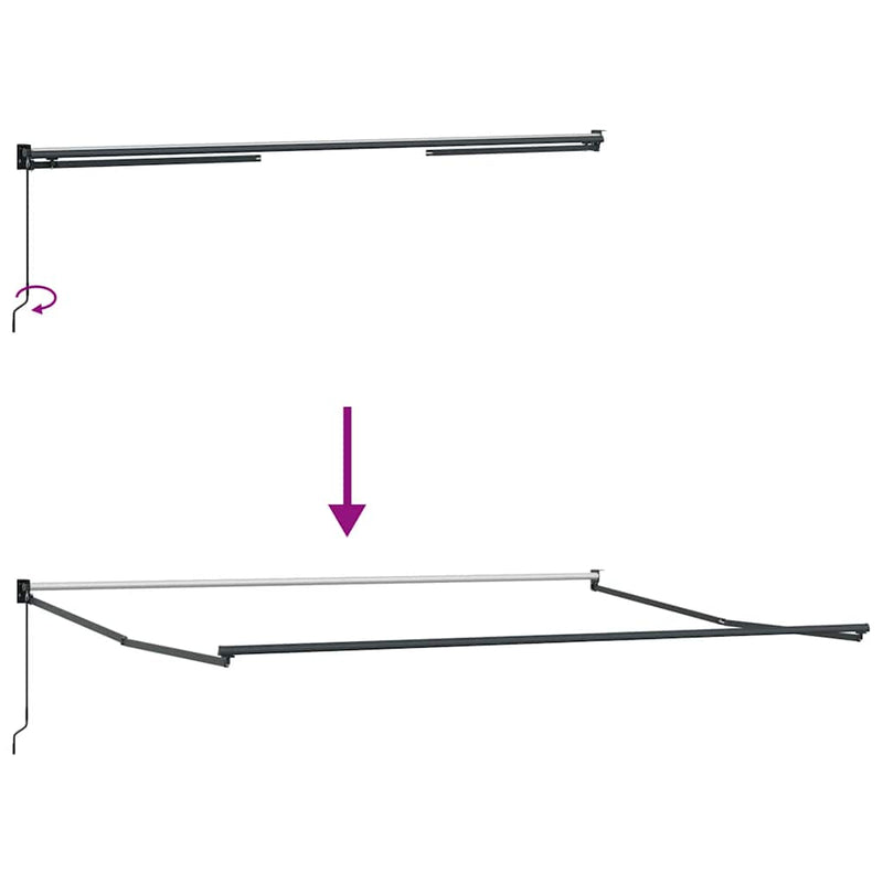 vidaXL antracit és fehér szövet és alumínium behúzható napellenző 4x3m