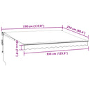 vidaXL antracit/fehér szövet/alumínium behúzható napellenző 3,5x2,5m