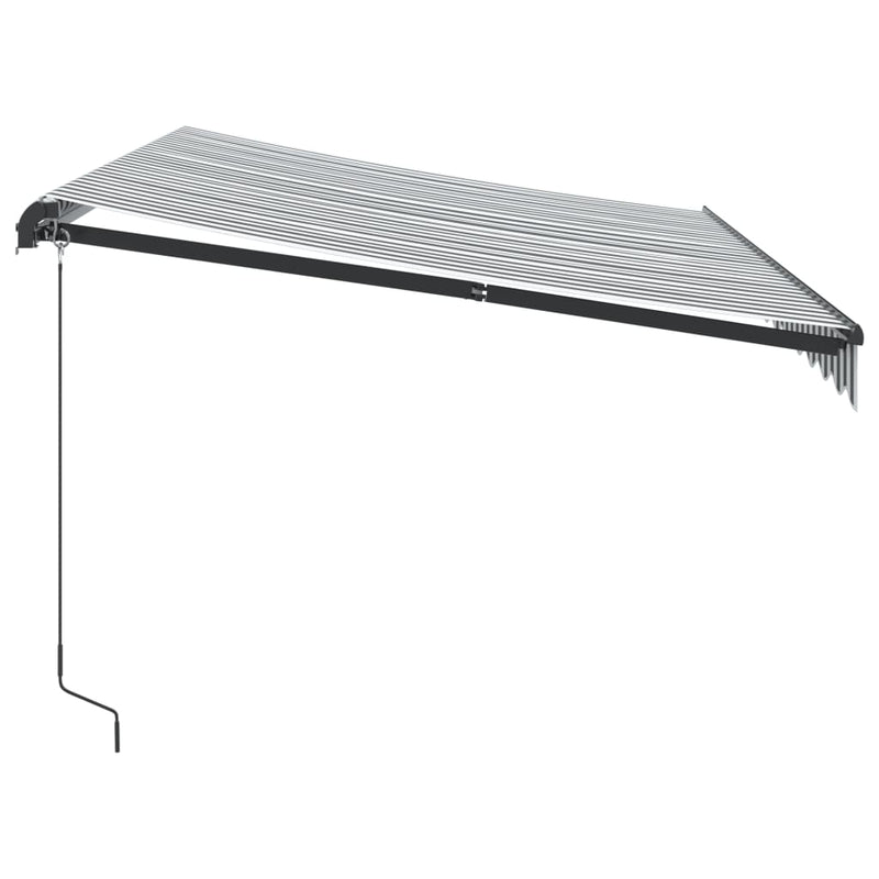 vidaXL antracitszürke-fehér LED-es kézi napellenző 350 x 250 cm