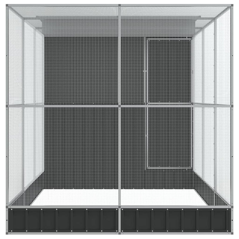 vidaXL ezüstszínű acél madárház bővítménnyel 416 x 203 x 216 cm
