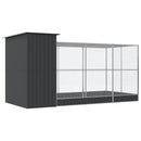 vidaXL ezüst színű acél madárház kiterjesztésekkel 416 x 203 x 216 cm