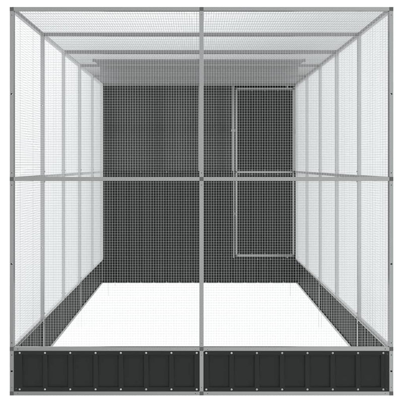 vidaXL ezüstszínű acél madárház bővítménnyel 623 x 203 x 216 cm