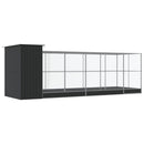 vidaXL ezüstszínű acél madárház bővítménnyel 623 x 203 x 216 cm