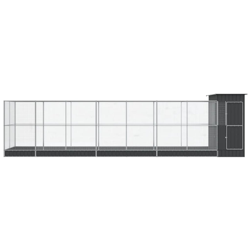 vidaXL ezüstszínű acél madárház bővítménnyel 830 x 203 x 216 cm