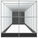 vidaXL ezüstszínű acél madárház bővítménnyel 1037 x 203 x 216 cm