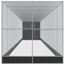 vidaXL ezüstszínű acél madárház bővítménnyel 1244 x 203 x 216 cm