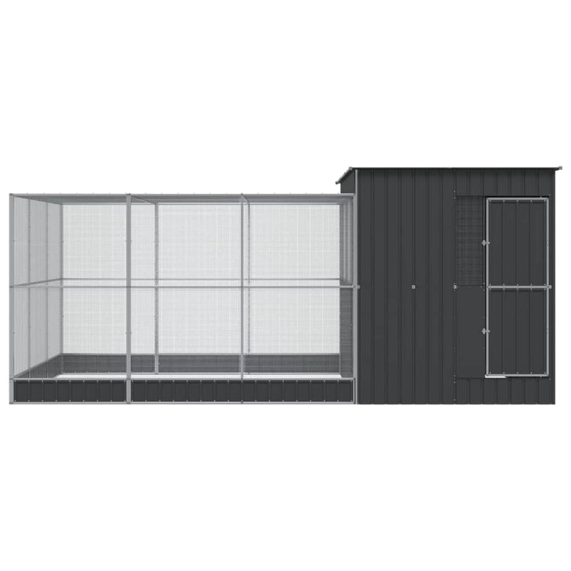 vidaXL ezüstszínű acél madárház bővítménnyel 497 x 303 x 216 cm