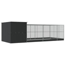 vidaXL ezüstszínű acél madárház bővítménnyel 704 x 303 x 216 cm