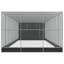 vidaXL ezüstszínű acél madárház bővítménnyel 1118 x 303 x 216 cm