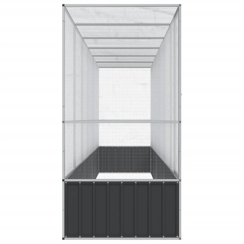 vidaXL ezüstszínű acél madárház bővítménnyel 626,5x107x212 cm