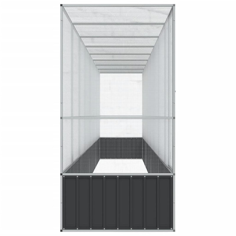 vidaXL ezüstszínű acél madárház bővítménnyel 834,5x107x212 cm
