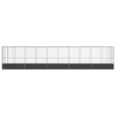 vidaXL ezüstszínű acél madárház bővítménnyel 1042,5x107x212 cm