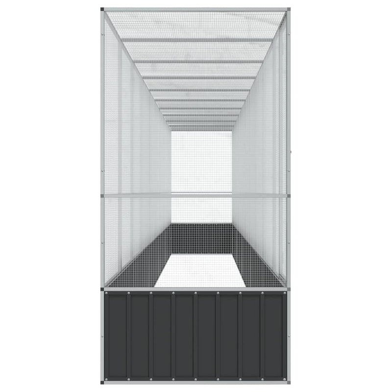 vidaXL ezüstszínű acél madárház bővítménnyel 1042,5x107x212 cm