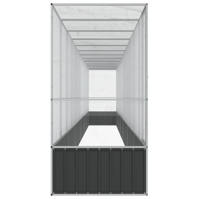 vidaXL ezüstszínű acél madárház bővítménnyel 1250,5x107x212 cm