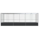 vidaXL ezüstszínű acél madárház bővítménnyel 625x207x212 cm