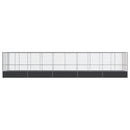 vidaXL ezüstszínű acél madárház bővítménnyel 1039x207x212 cm