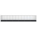 vidaXL ezüstszínű acél madárház bővítménnyel 1246x207x212 cm